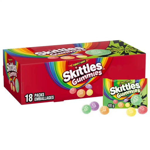 Skittles - Sour Gummies Chewy Candy - 18 x 48g