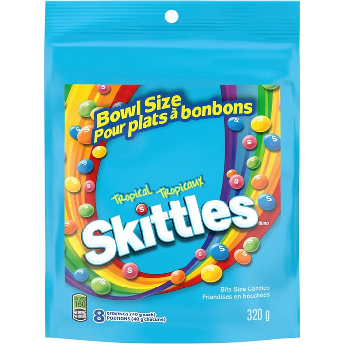 Skittles - Tropical Chewy Candy Bowl Size Bag 320g