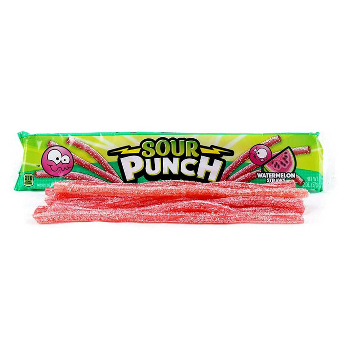 Sour Punch - Watermelon Straws Candy - 24 x57g