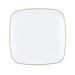 Square Plastic Plates With Gold Rim 7.5 inch, Party Dessert Plates