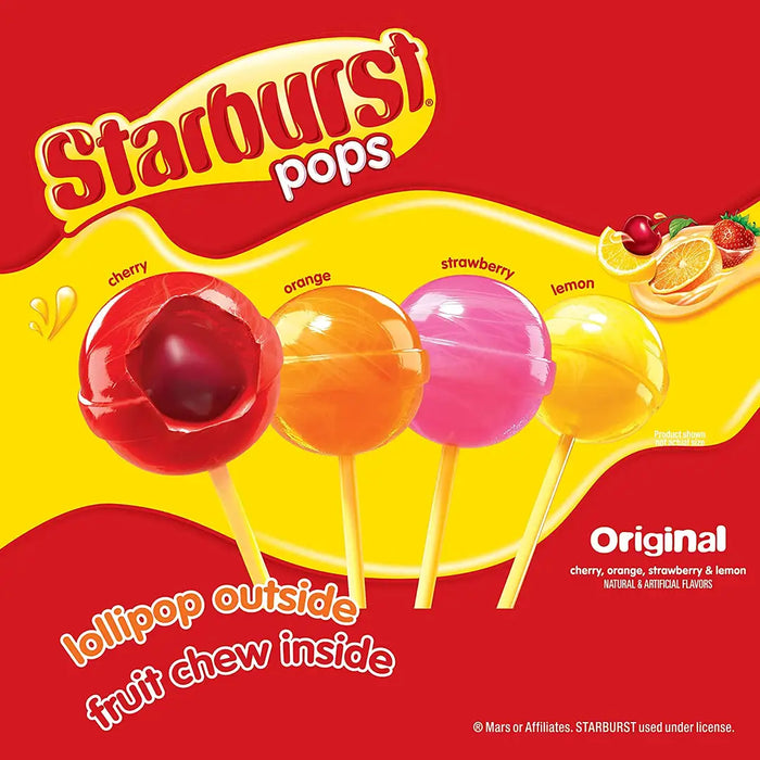 Starburst - Pops Original Fruit Chew Inside 0.85oz - 72 x 24g