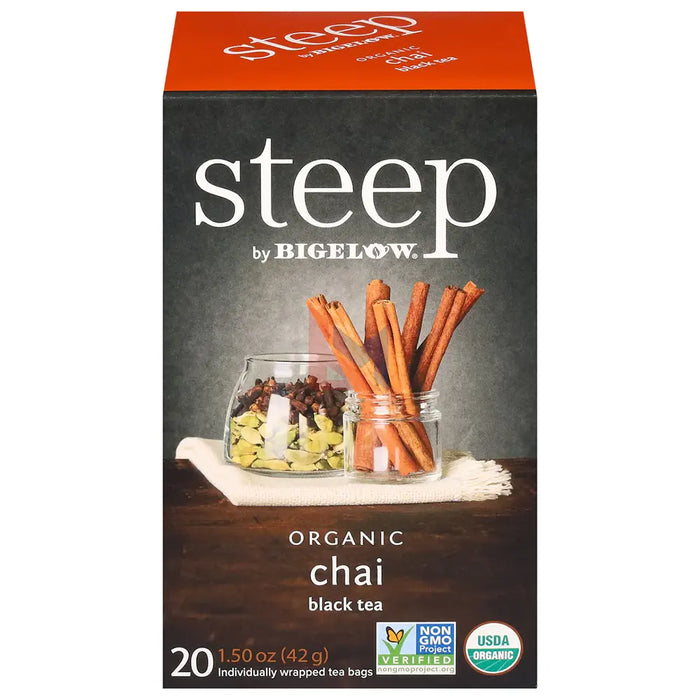 Steep By Bigelow - Organic Chai Black Tea Bags - 20/Box