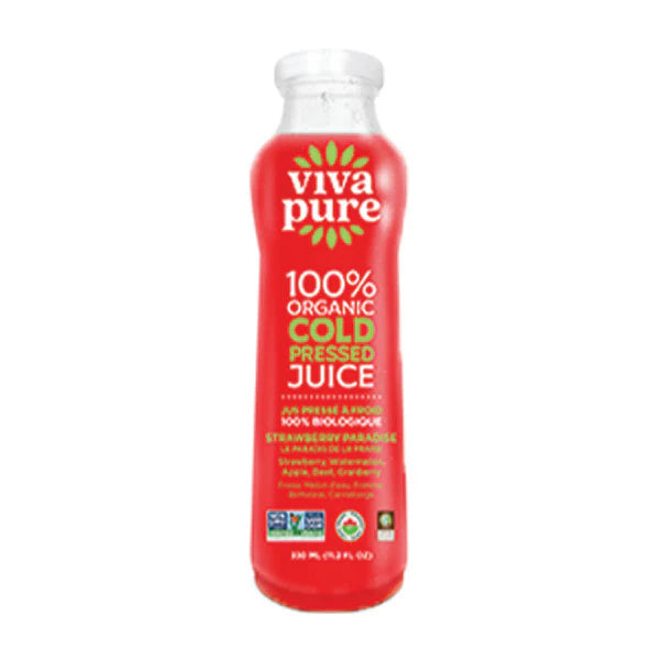 Strawberry Paradise 100% Organic Cold Pressed Juice - 12 x 330 ml