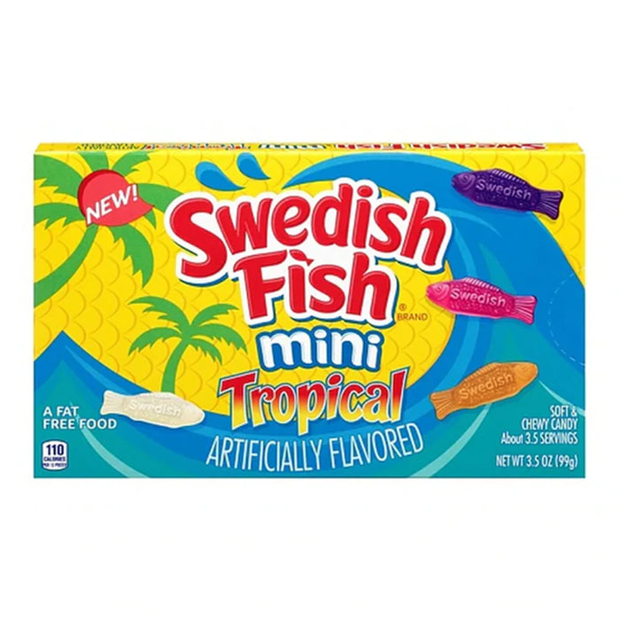 Swedish FIsh Mini Tropical Candy Theatre Box 3.5 Oz