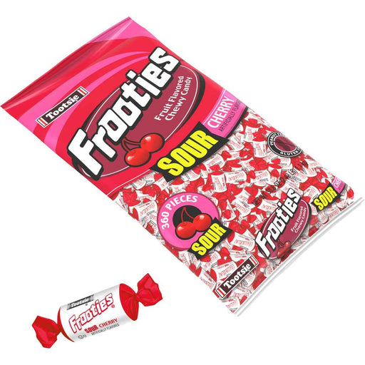 Tootsie Roll - Frooties Sour Cherry Chewy Candy 360 Pieces 38.8 Oz - 12 Bags