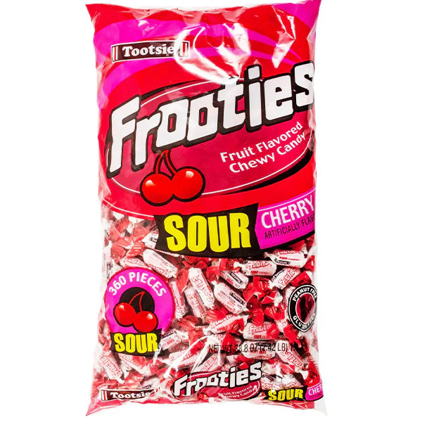 Tootsie Roll - Frooties Sour Cherry Chewy Candy 360 Pieces 38.8 Oz - 12 Bags