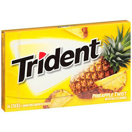 Trident - Pineapple Twist Sugar Free Gum 14 Sticks - 12 Packs