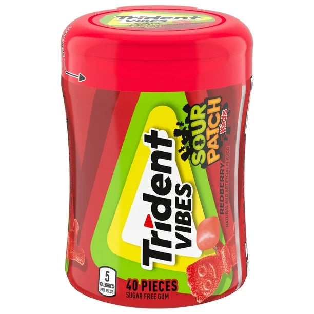 Trident - Vibes Sour Patch Kids Redberry Gum Bottle 40 Pcs - 6 Packs