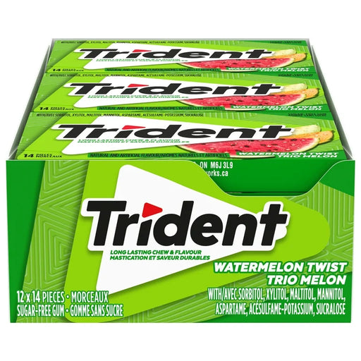 Trident  Watermelon Twist Sugar Free Gum 14 Sticks -12 Packs