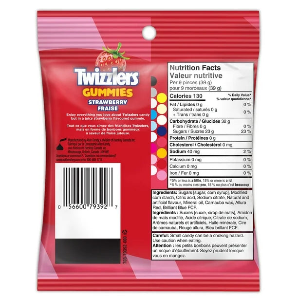 Twizzlers - Gummies Strawberry Gummy Candy - 170g