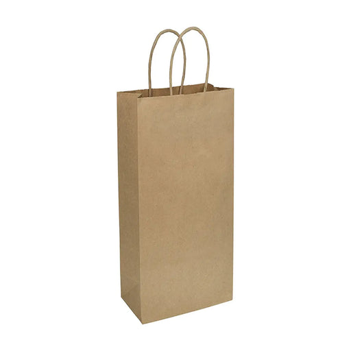 Two Bottle Wine Kraft Paper Bag With Handle