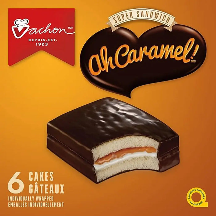 Vachon Ah Louis Cakes With Caramel & Creamy Filling And Chocolatey Coating - 468g