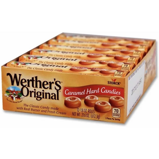 Werther's Original - Caramel Hard Candy Rolls - 12 x 50g