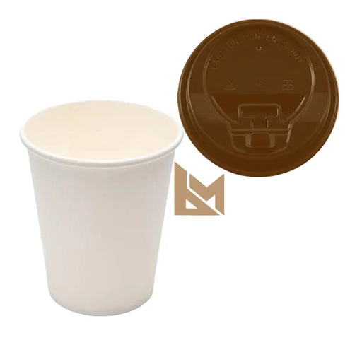 White Coffee Cups and Lids Set