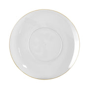 White Plastic Plates With Gold Rim 9 inch, Party Lunch Plates