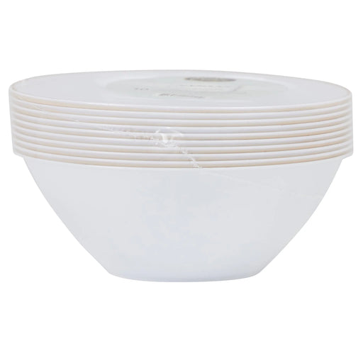 White Plastic Salad Bowls With Gold Rim 6 Oz 