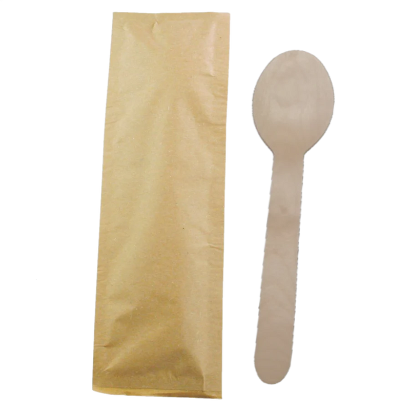 ECO PLUS - Tenedores de madera de abedul compostables sin envolver, color natural - 10 x 100/caja
