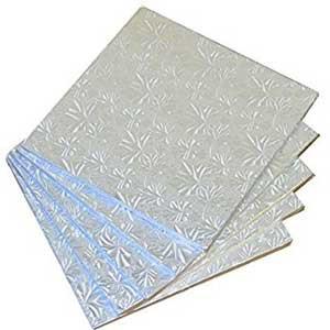 Enjay - 8" x 8" x 1/2" Square Silver Cake Board - 12/Case - Bulk Mart