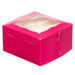 pink 4 cupcake box with window 7x4x4