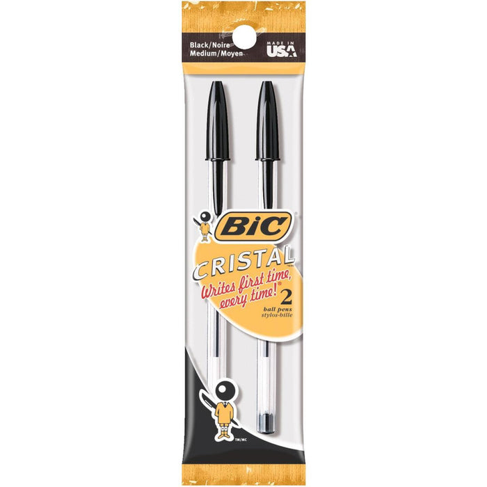 BIC - Cristal Ballpoint Pens Black - 2 / Pack - Bulk Mart