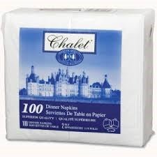 Chalet - 15" x 16" White 2 Ply Dinner Napkins 1/8 Fold - 3000/Case - Bulk Mart