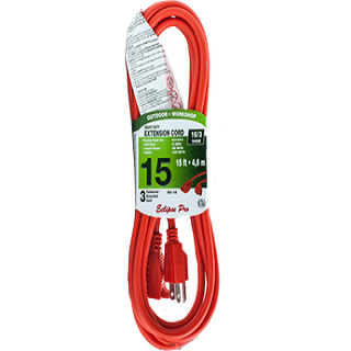 Chateau - 15 Ft Outdoor Orange Extension Cord - Each - Bulk Mart