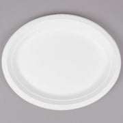 DURA - 10" x 8" Sugarcane Biodegradable Compostable Oval Plate - 50/Pack - Bulk Mart