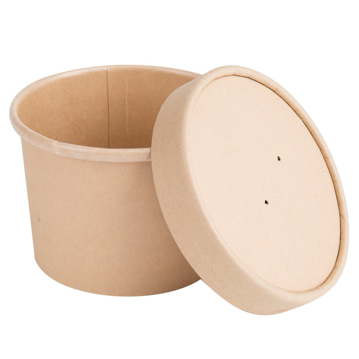 DURA - 12 Oz Kraft Paper Soup Container With Lids - 250 Sets / Case - Bulk Mart