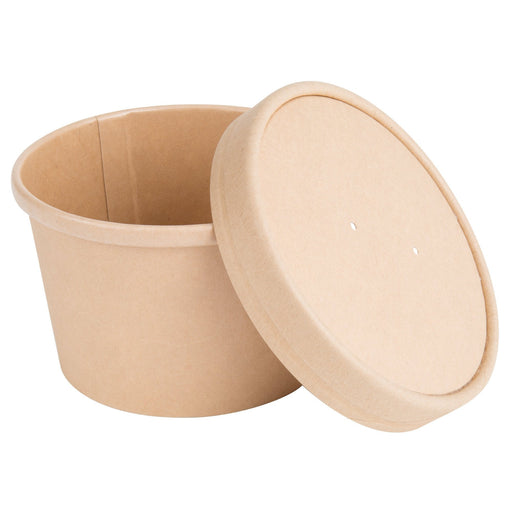 DURA - 8 Oz Kraft Paper Soup Container With Lids - 250 Sets / Case - Bulk Mart