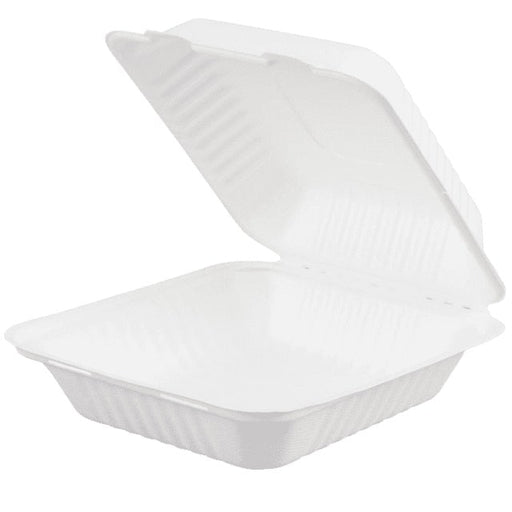 DURA - 9" x 9" x 3" Biodegradable Compostable Takeout Container 1 Compartment - 50/Pack - Bulk Mart