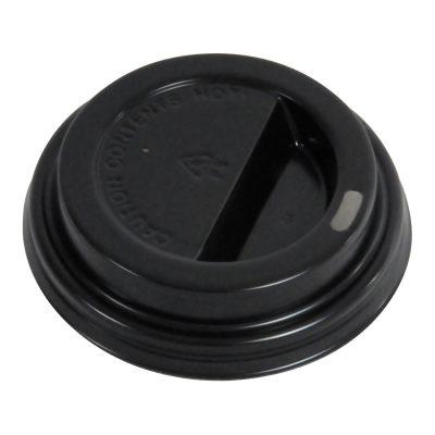 E2E - 10-24 Oz - 90mm Dome Sip Lids Black - 10 x 50 / Case - Bulk Mart