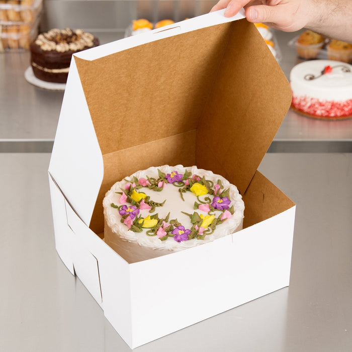 E.B. Box - Cake Box 9" x 9" x 5" White - 100/Pack - Bulk Mart