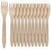 ECO PLUS - Compostable Birch Wood Fork Unwrapped Natural - 10 x 100/Case - Bulk Mart