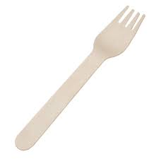 ECO PLUS - Compostable Birch Wood Fork Unwrapped Natural - 10 x 100/Case - Bulk Mart