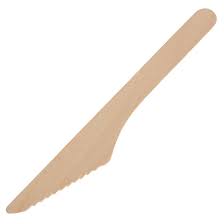 ECO PLUS - Compostable Birch Wood Knife Unwrapped Natural - 5 x 100/Pack - Bulk Mart