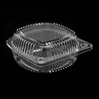 Ecopax - OPS224 - 5" Plastic Clamshell Container - 500/Case - Bulk Mart