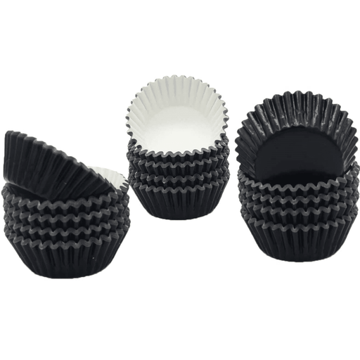 Enjay - 1.25" x 0.875 x 3" Black Brite Mini Foil Baking Cup - 20 x 500/Case - Bulk Mart