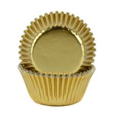 Enjay - 1.25" x 0.875 x 3" Gold Brite Mini Foil Baking Cup - 20 x 500/Case - Bulk Mart