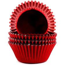 Enjay - 1.25" x 0.875 x 3" Red Brite Mini Foil Baking Cup - 20 x 500/Case - Bulk Mart