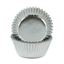 Enjay - 1.25" x 0.875 x 3" Silver Brite Mini Foil Baking Cup - 20 x 500/Case - Bulk Mart