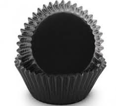 Enjay - 2" x 1.25 x 4.5" Black Brite Foil Baking Cup - 500/Pack - Bulk Mart