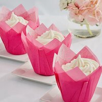 Enjay - 2" x 3.25" Pink Tulip Baking Cup - 10 x 100pcs/Case - Bulk Mart