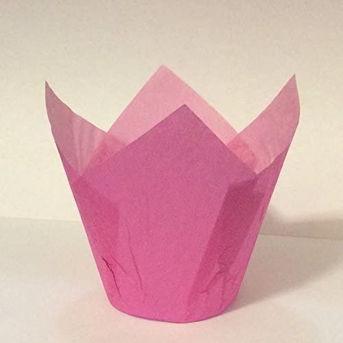 Enjay - 2" x 3.25" Pink Tulip Baking Cup - 10 x 100pcs/Case - Bulk Mart