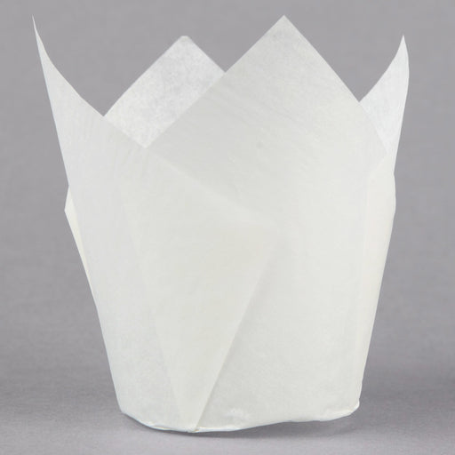 Enjay - 2" x 6.25" White Paper Tulip Cup - 10 x 100pcs/Case - Bulk Mart