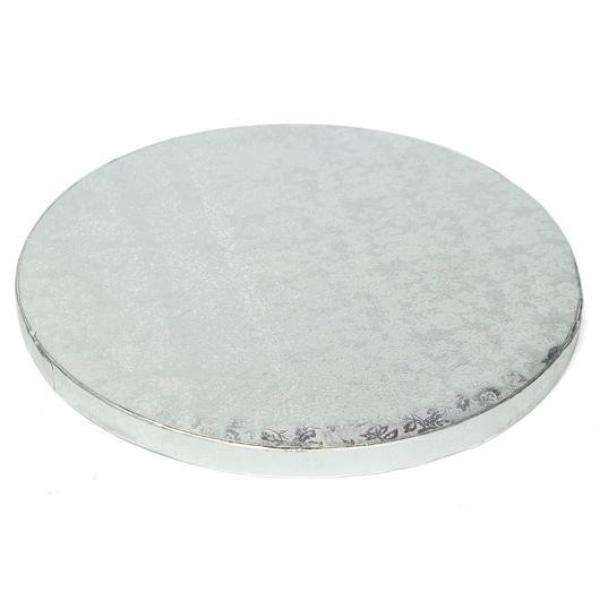 Enjay - 8" Round x 1/2" Thick Silver Cake Board - 12 / Case - Bulk Mart