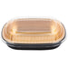 HFA Gourmet To Go - 52Oz Medium Entree Container Gold/Black With Dome Lids -50/Case - Bulk Mart