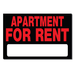 Hillman - 8" x 12 " Apartment For Rent Sign - Each - Bulk Mart