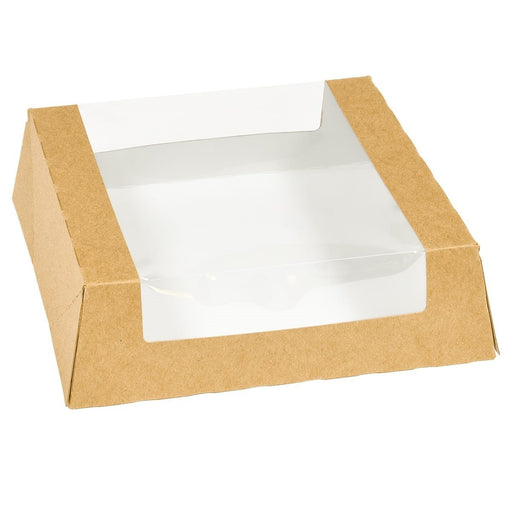 Inno-Pak Visions - Kraft Window Bakery Box 8.43" x 8.43" x 2.5" - 100/Case - Bulk Mart