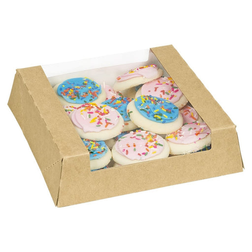 Inno-Pak Visions - Kraft Window Bakery Box 9.43" x 9.43" x 2.5" - 100/Case - Bulk Mart