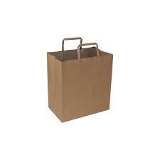 Kraft - 11" x 6.75" x 12" Kraft Paper Bag With Handle - 250/Case - Bulk Mart